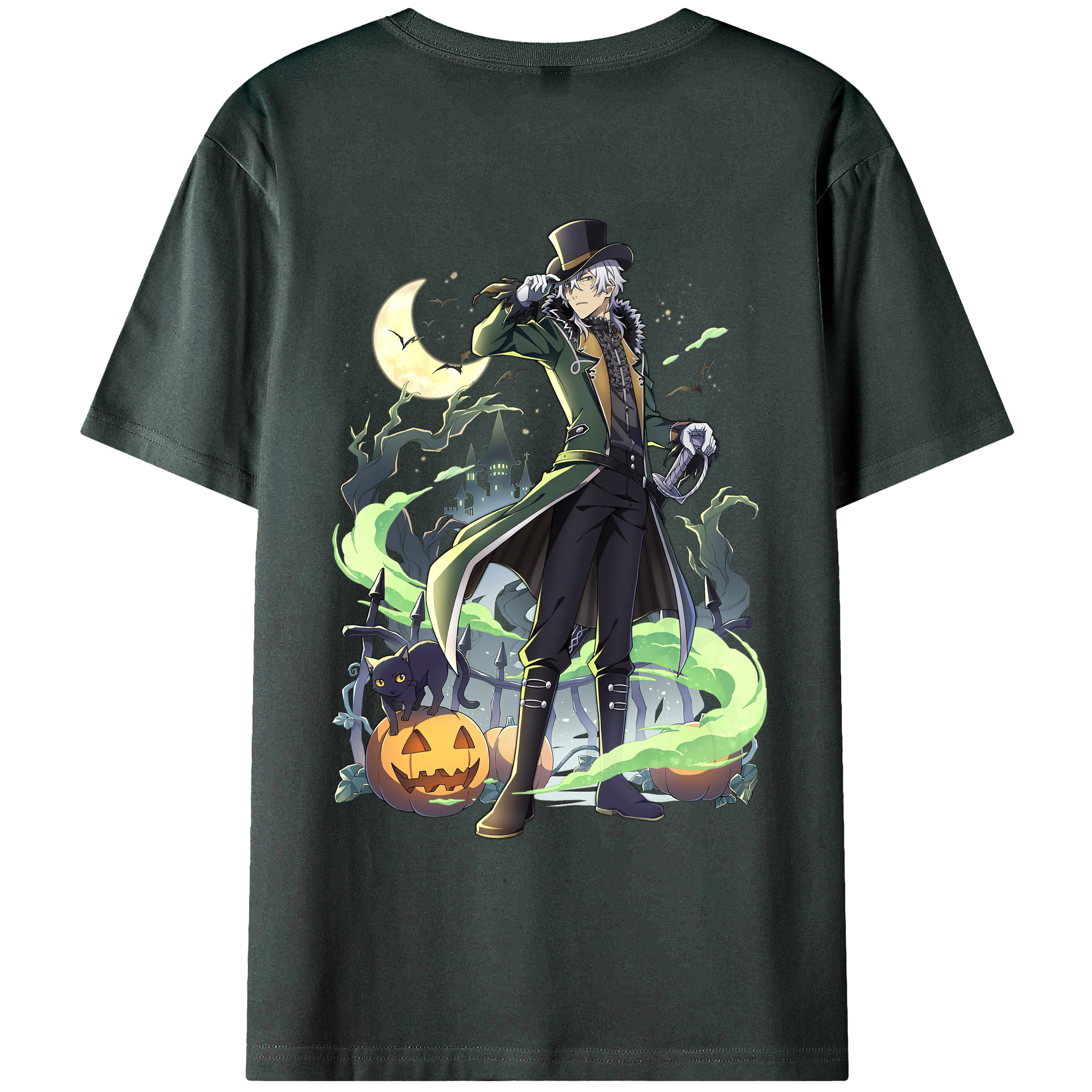 （画像用） 文豪ストレイドッグス Bungo Stray Dogs 綿100％ メンズ半袖Tシャツ（バックプリント） 通気性